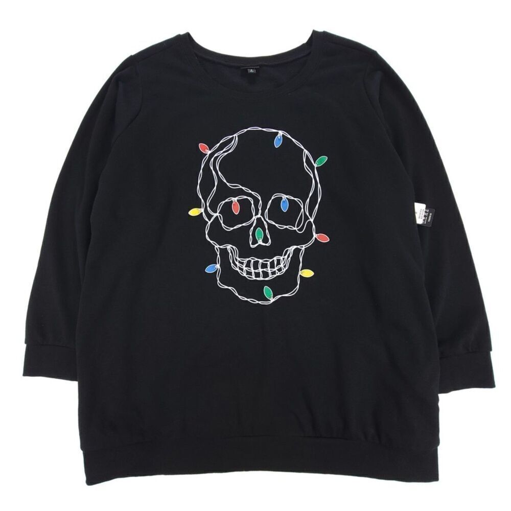 NWT Torrid Cozy Fleece‎ Light Up Skull Sweatshirt Ugly Halloween Sweater Plus 6X